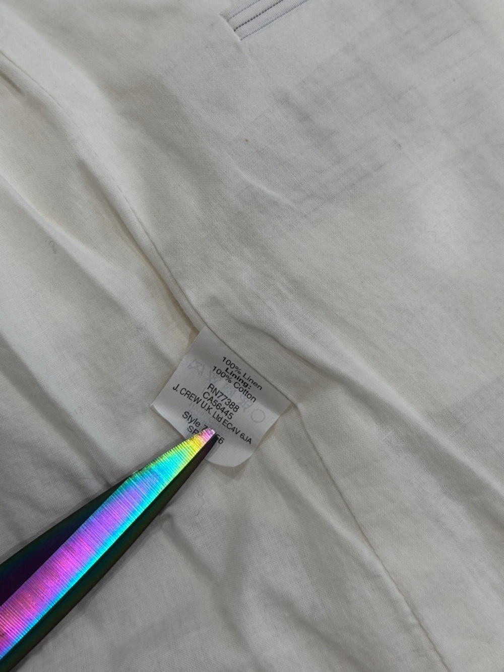 J.Crew Linen Blazer Ivory Cream Tailored Jacket Size 2 Classic Preppy - Picture 9 of 13